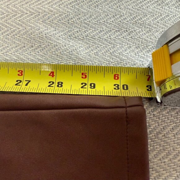 7 For All Mankind Women Pant 29 Brown Bootcut Faux Leather Autumn Fall Bohemian - Picture 6 of 15